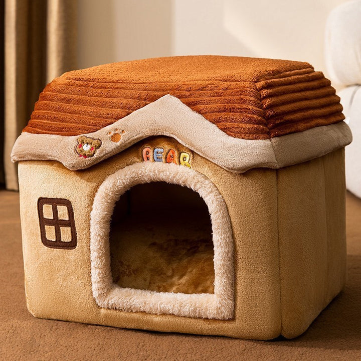 Pet bed with roof, PP cotton, closed