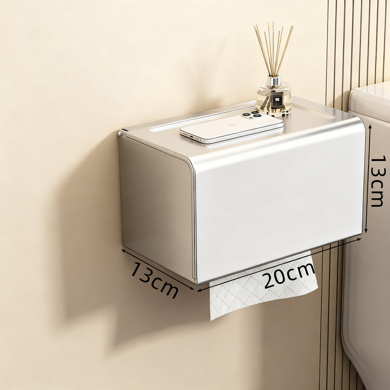 Wall-mounted toilet paper box made of aluminum