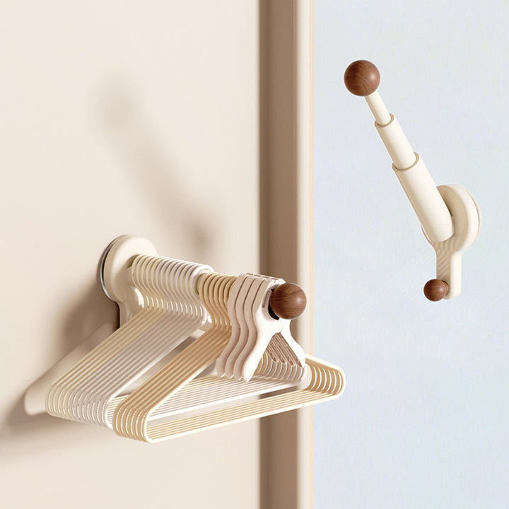 Wall-mounted laundry hanger, extendable, no drilling