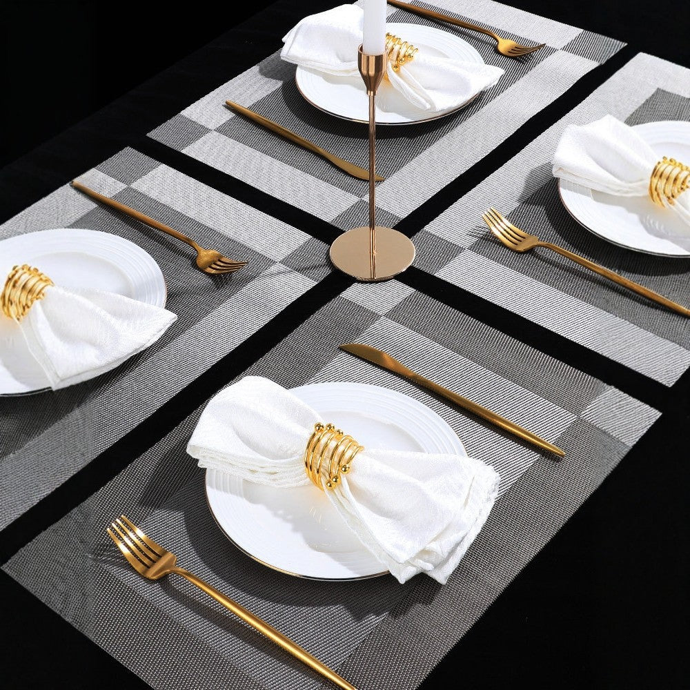 Polyester placemat, square, patterned