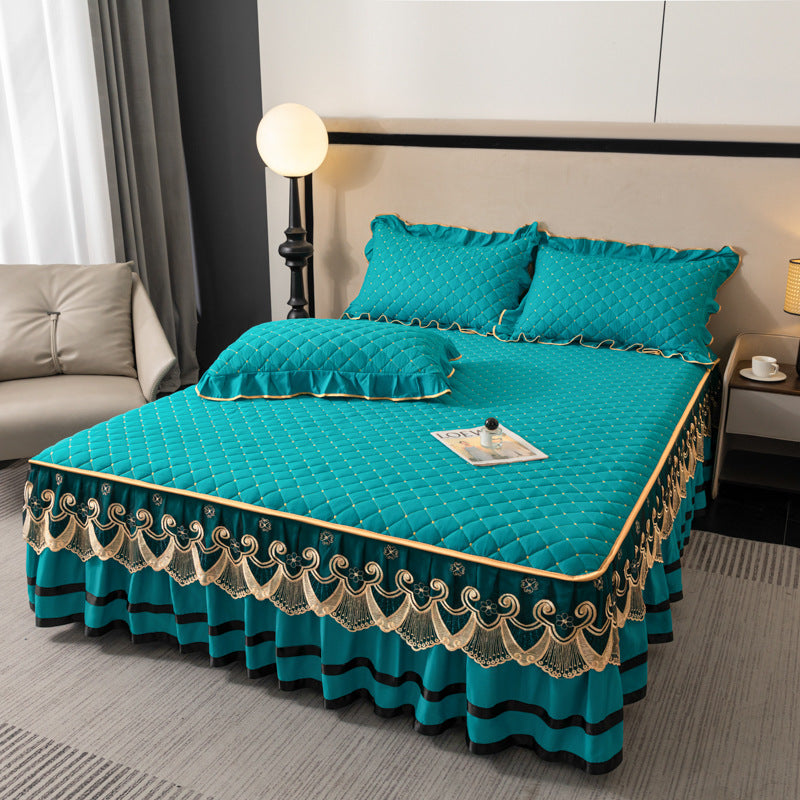 Bed skirt with ruffles, cotton, 1.8 m bed