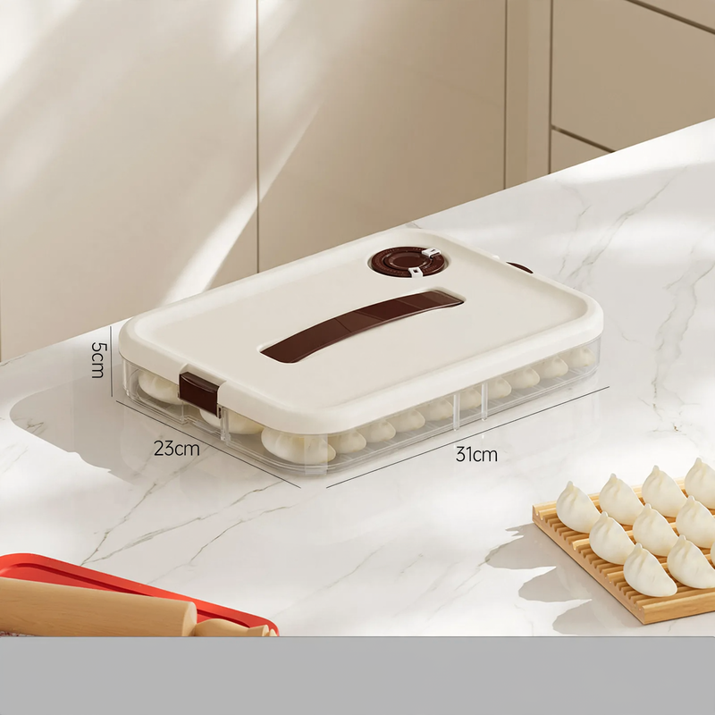 Plastic storage box for dumplings