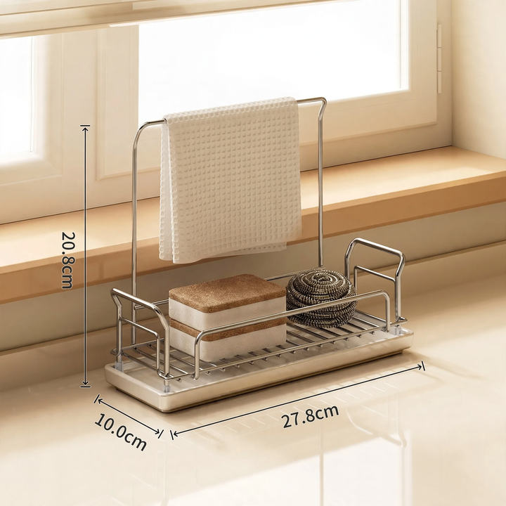 Kitchen drying rack for towels and sponges