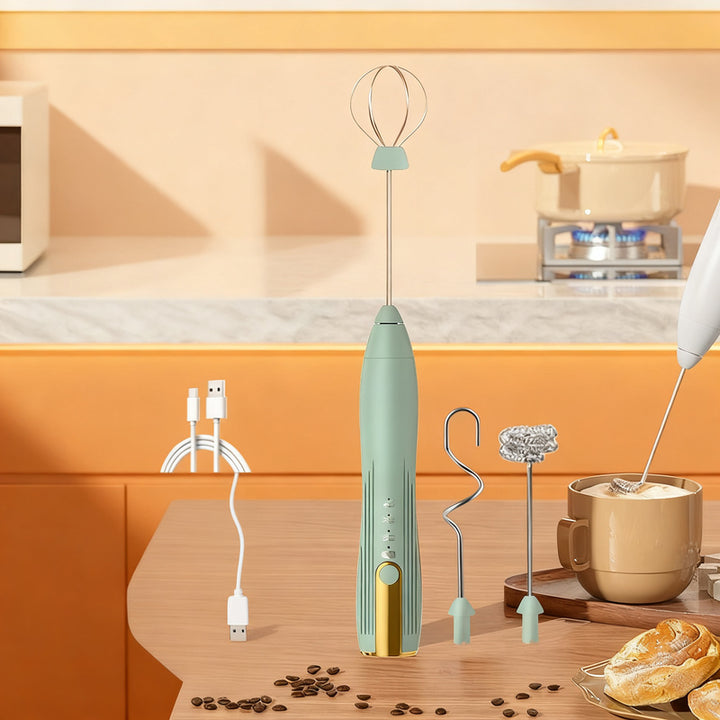 Electric milk frother, USB-C, multiple functions