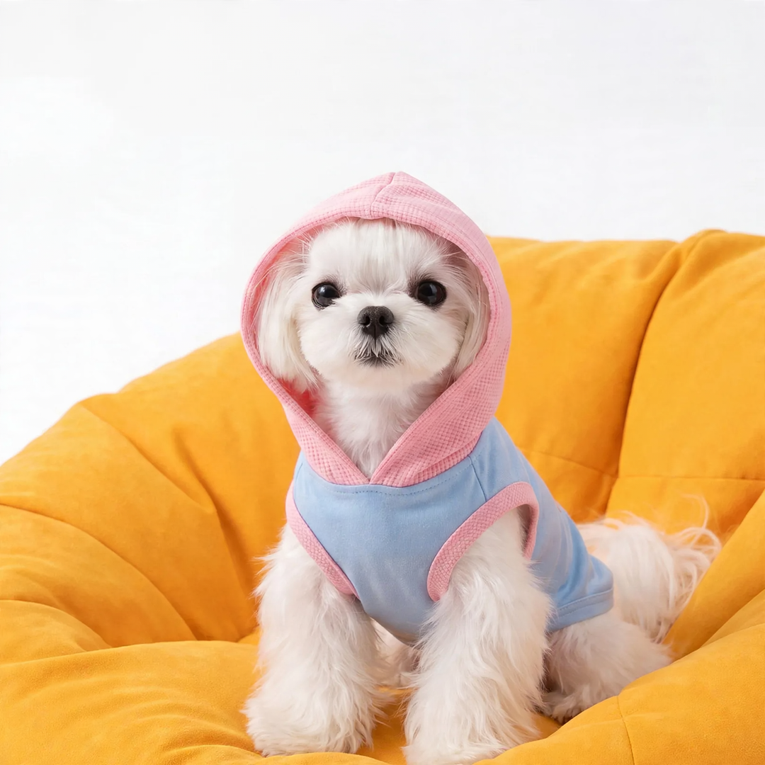 Sleeveless hooded vest for small dogs