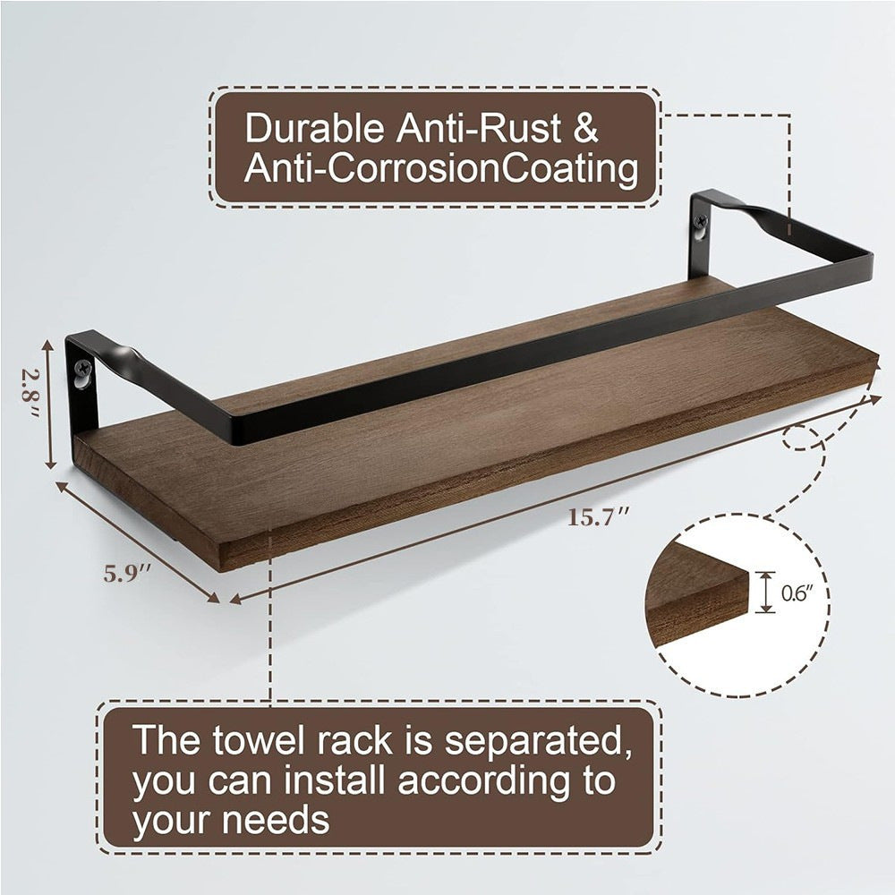 Wood wall shelf, modern design, multi-layered