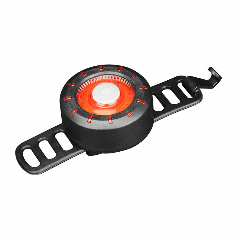 Round bicycle rear light with USB charging
