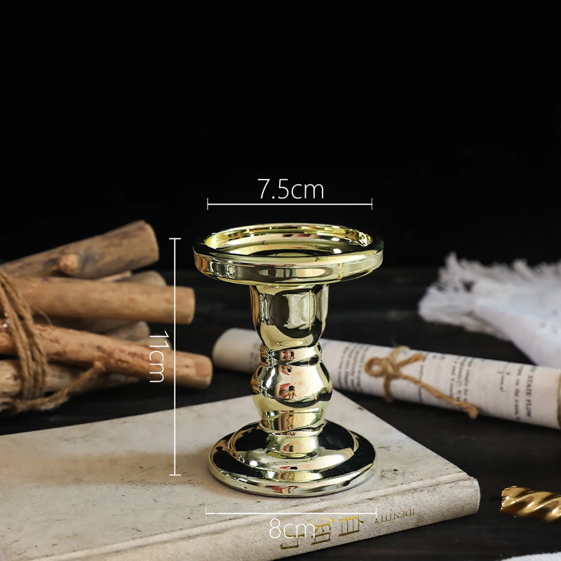 Glass candle holder, column shape, various colors