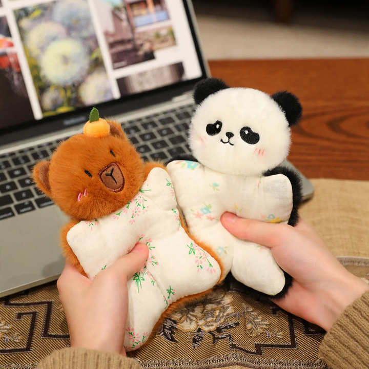 Plush calming doll, animal motifs, approx. 15 cm