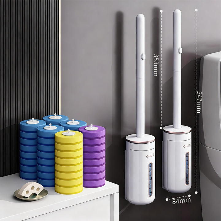 Toilet brush with interchangeable heads