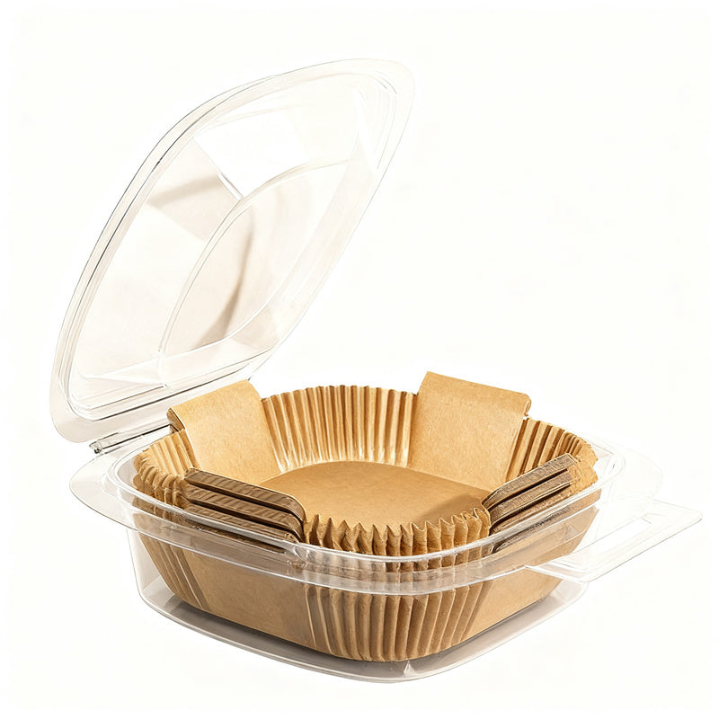 Baking paper and aluminum trays for hot air fryers