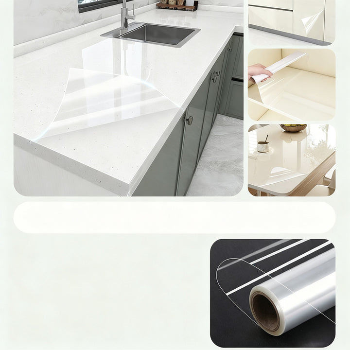 Transparent protective foil for tables and furniture