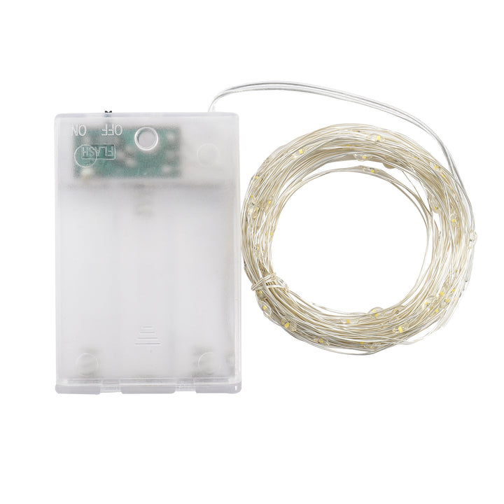 LED string lights, 10 m, 100 lights, USB/battery