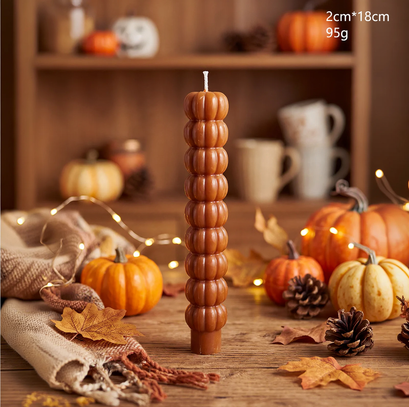 Handcrafted pumpkin scented candle with long stick