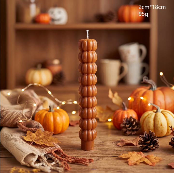Handcrafted pumpkin scented candle with long stick