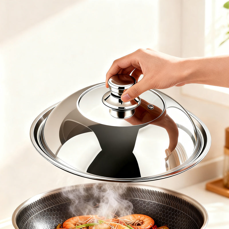 Pot lid made of 304 stainless steel, highly domed