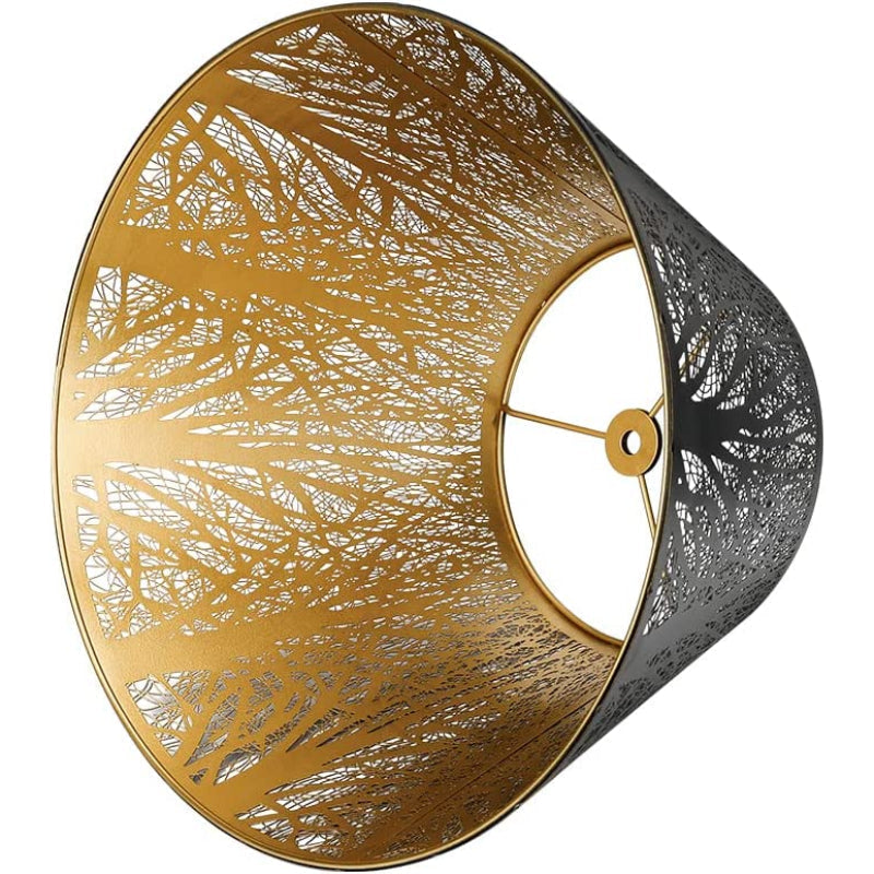 Medium lampshade, barrel fabric lampshade for table lamp and floor lamp, 7x13x7.8 inches, natural ventilated linen, handmade, spider (white) | Kalsten