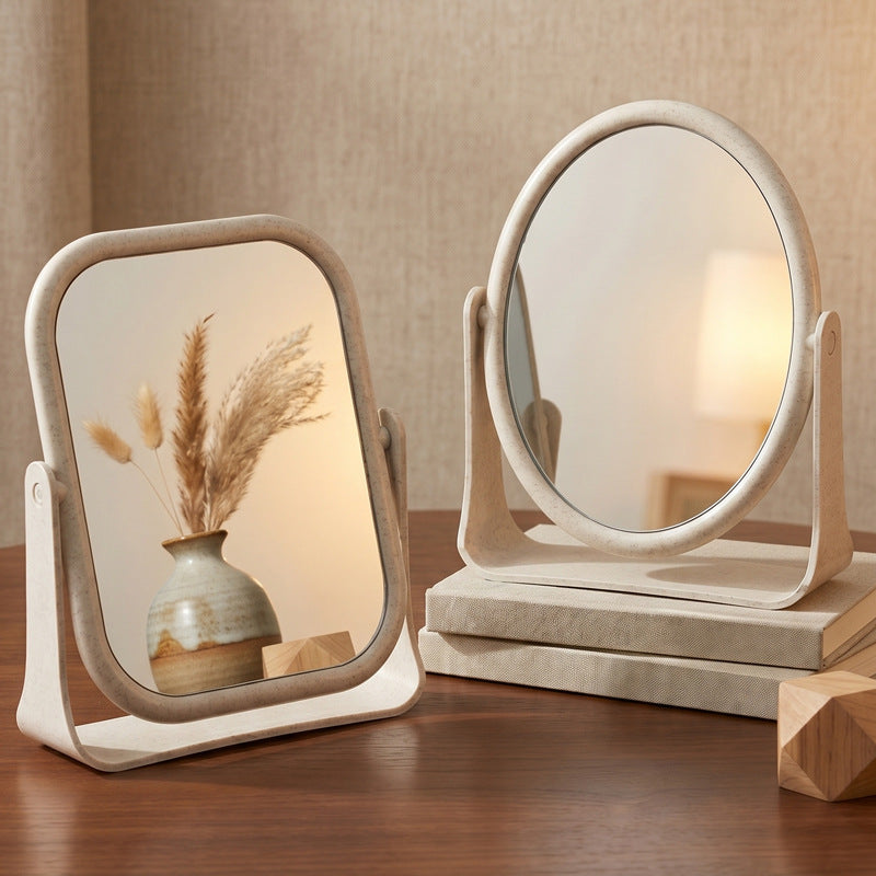 Table mirror, round, 360° rotatable
