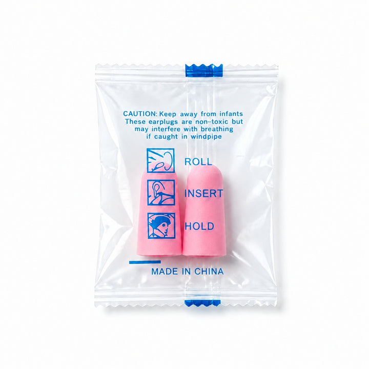 Foam ear plugs, spherical shape, 25×12 mm