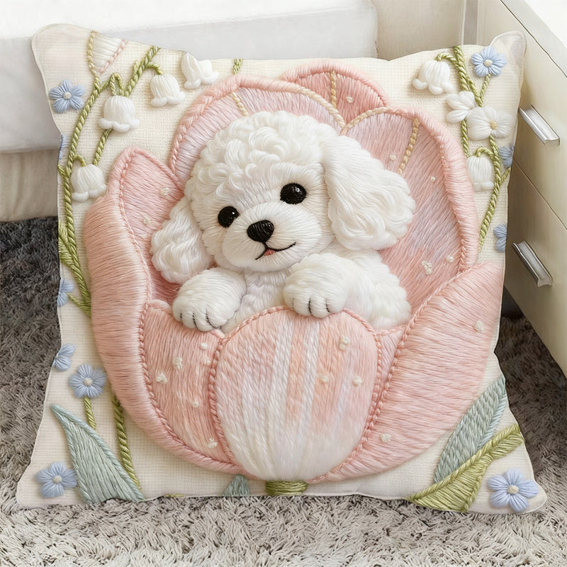 Decorative cushion with flock fabric, 40–45 cm