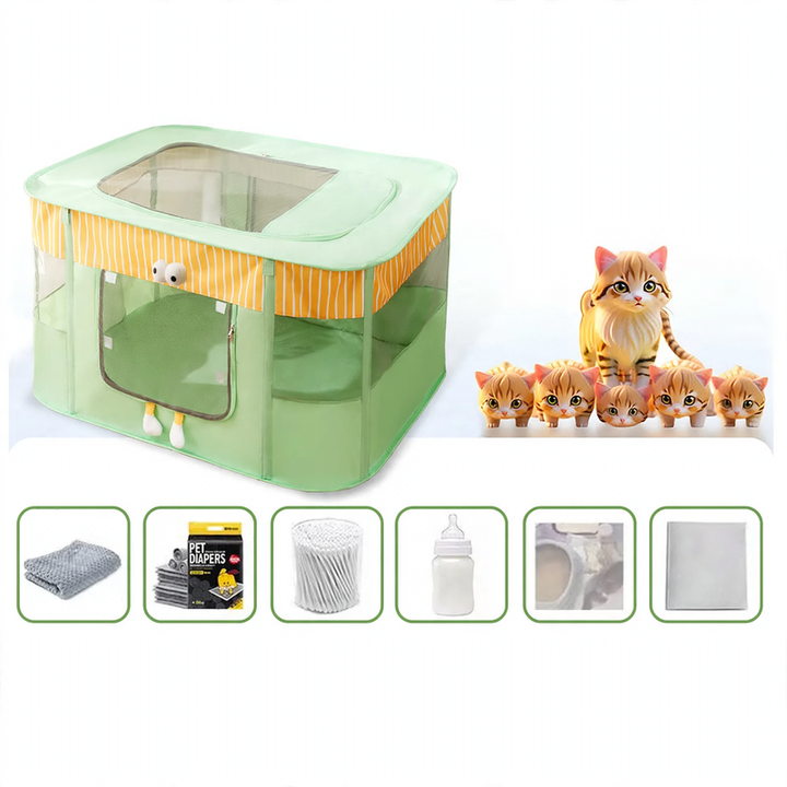 Cat nest with litter box and ventilation