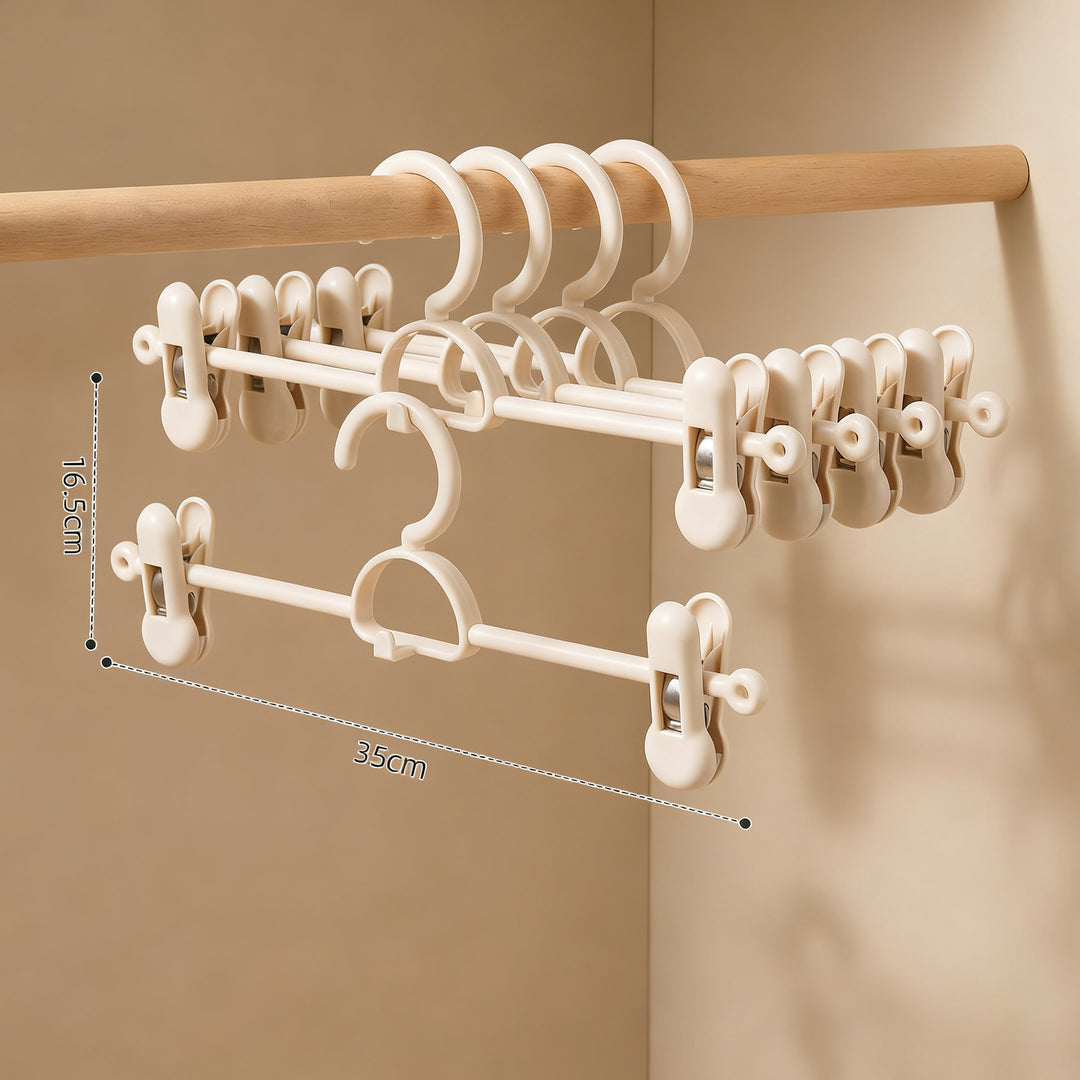 Pants hanger with slip protection, stackable