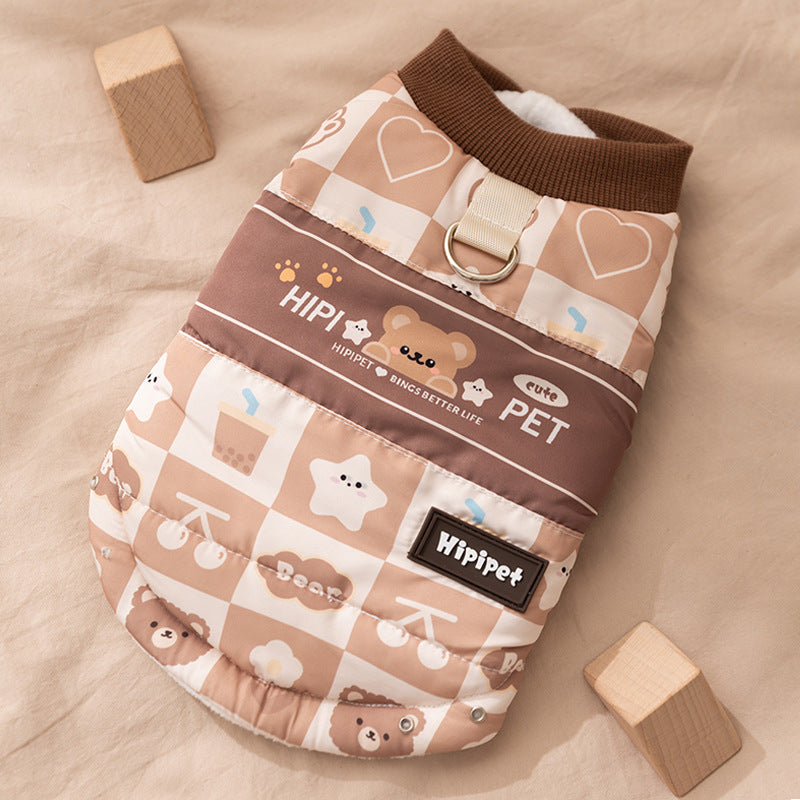 Quilted vest dress for cats and small dogs
