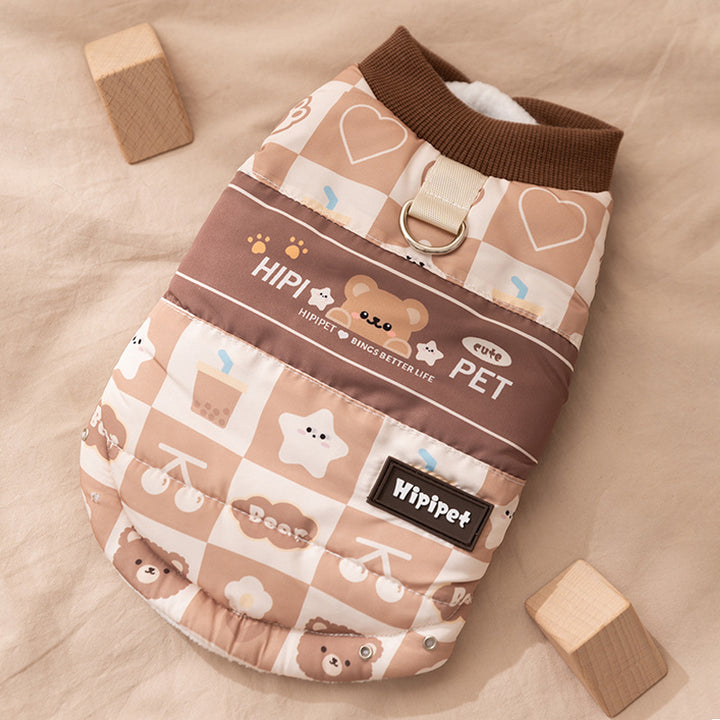 Quilted vest dress for cats and small dogs