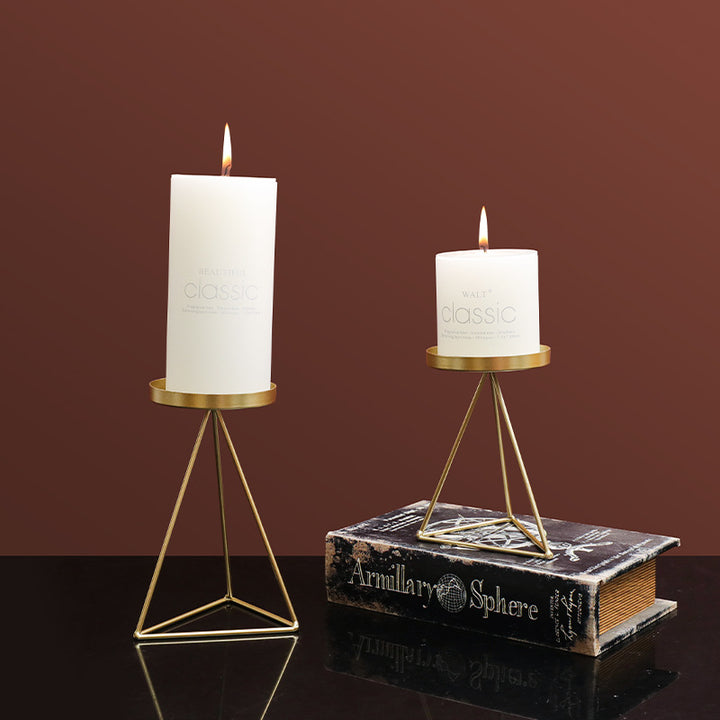 Iron Triangle Candle Holder, modern