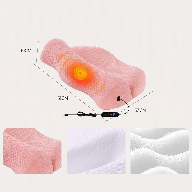 Memory foam neck support pillow with heating function