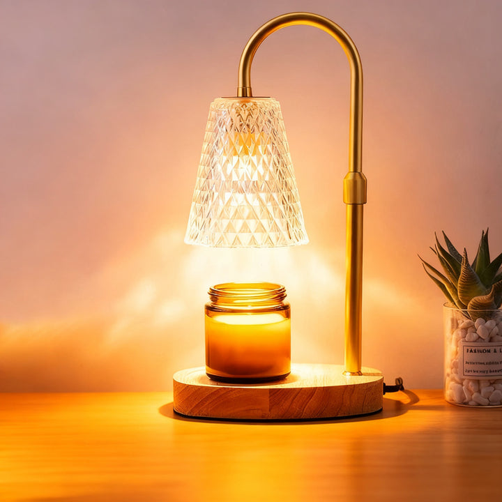 Wood aroma wax melting lamp, conical, dimmable