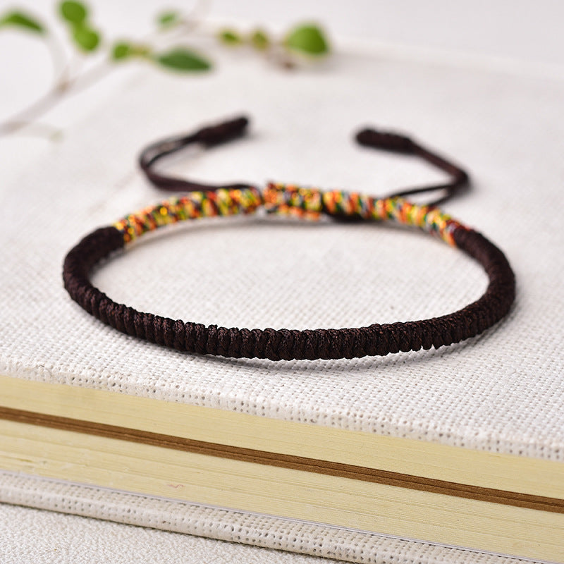Hand-knotted rope bracelet in red