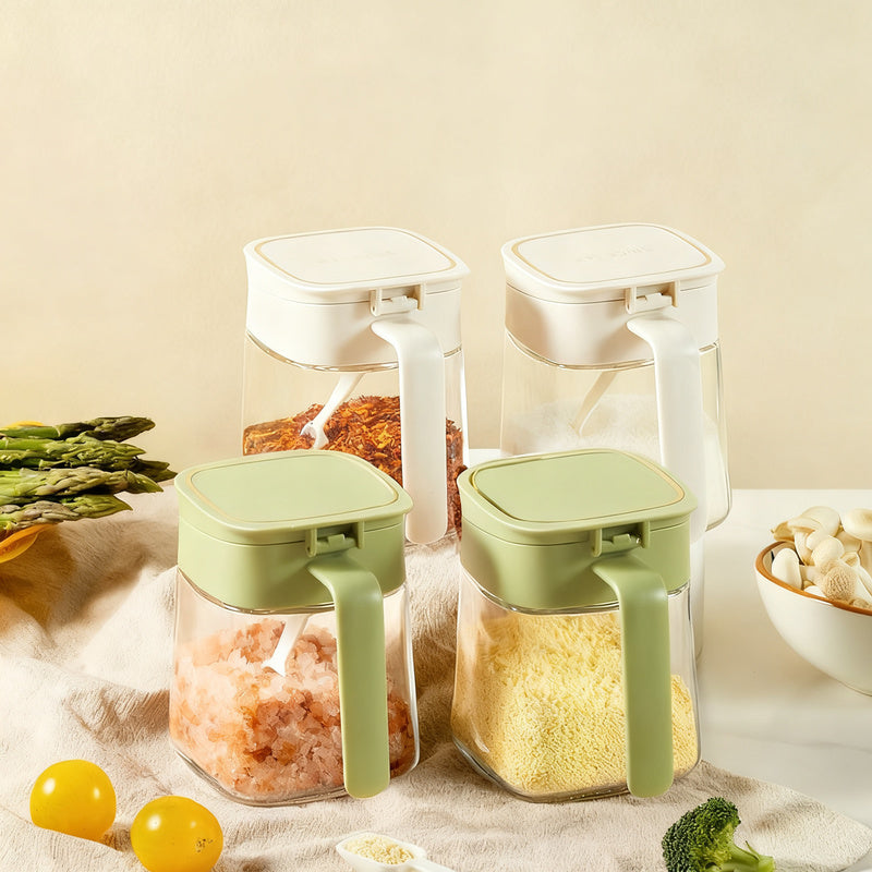 Glass spice boxes with lid, modern