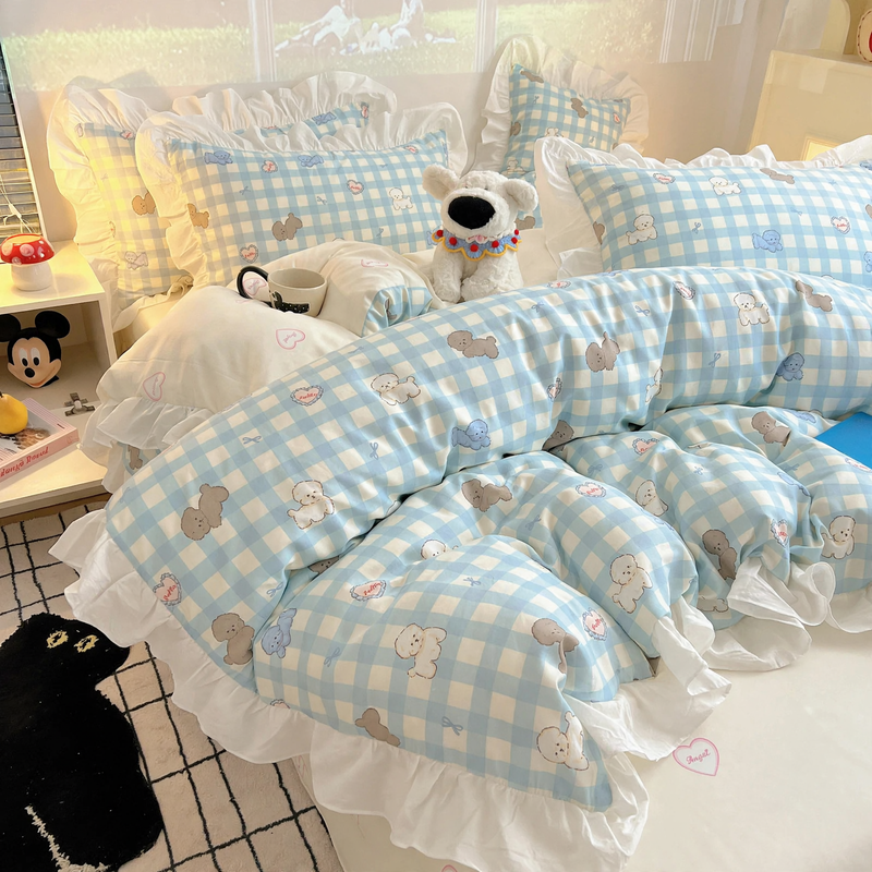 Cotton bedding with cartoon motifs, 4-piece