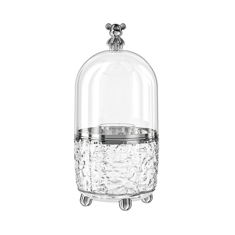 Rotatable cosmetic organizer with dust protection, 8 L