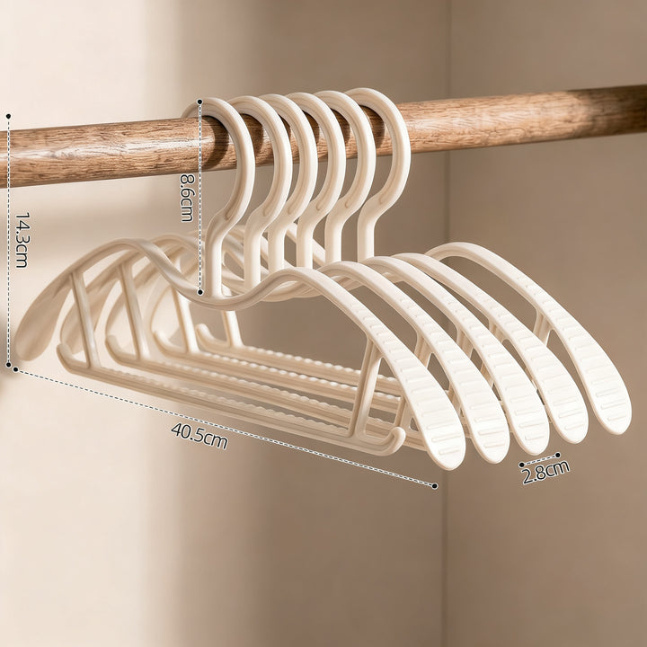 Plastic hanger with short neck, non-slip