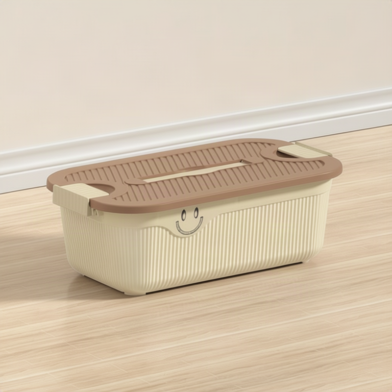 Plastic storage box with handle, versatile use
