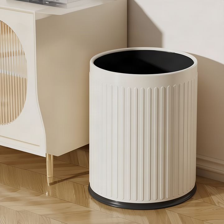 Waste bin with double chamber, round