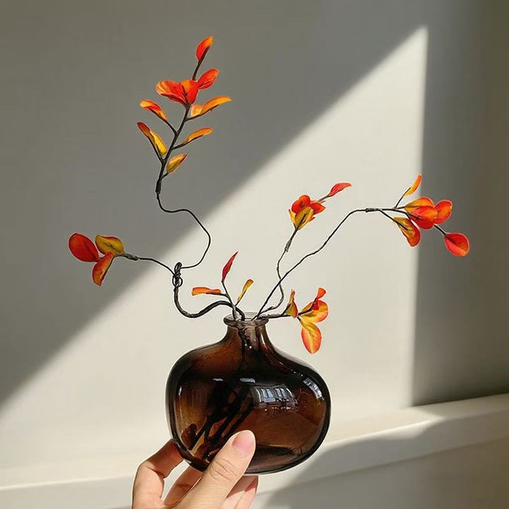 Glass vase in Nordic style, geometric shape