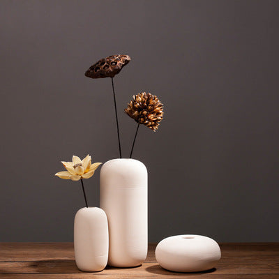 Ceramic flower vase, modern, white