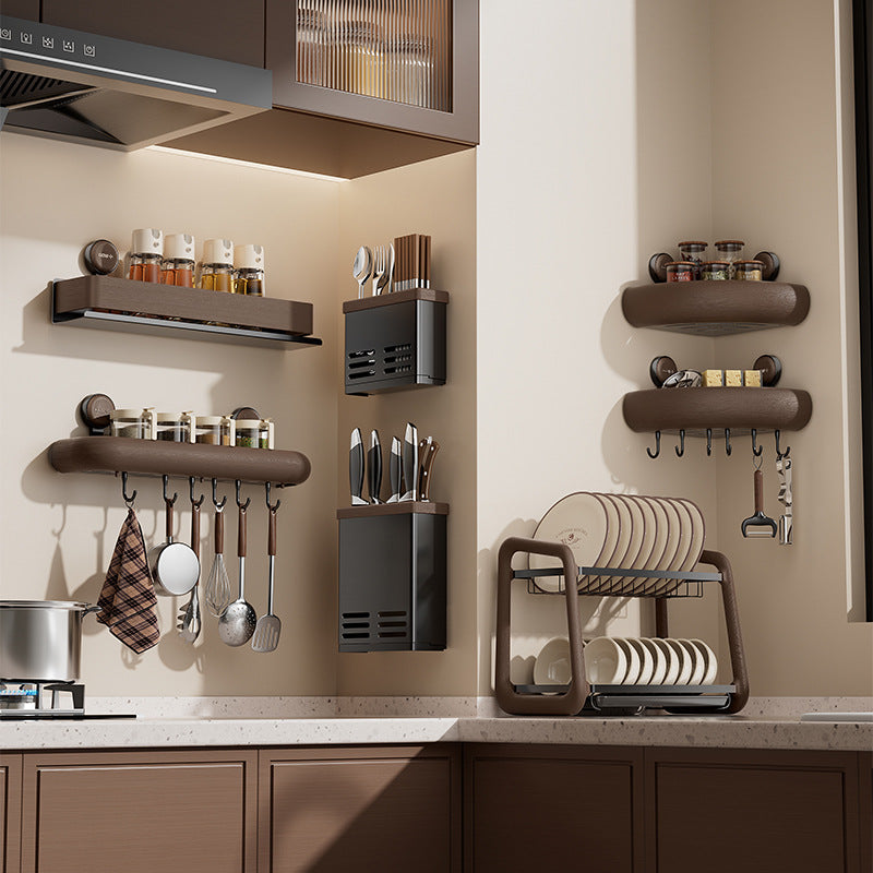 Wall shelf with suction cup for the kitchen, free mounting