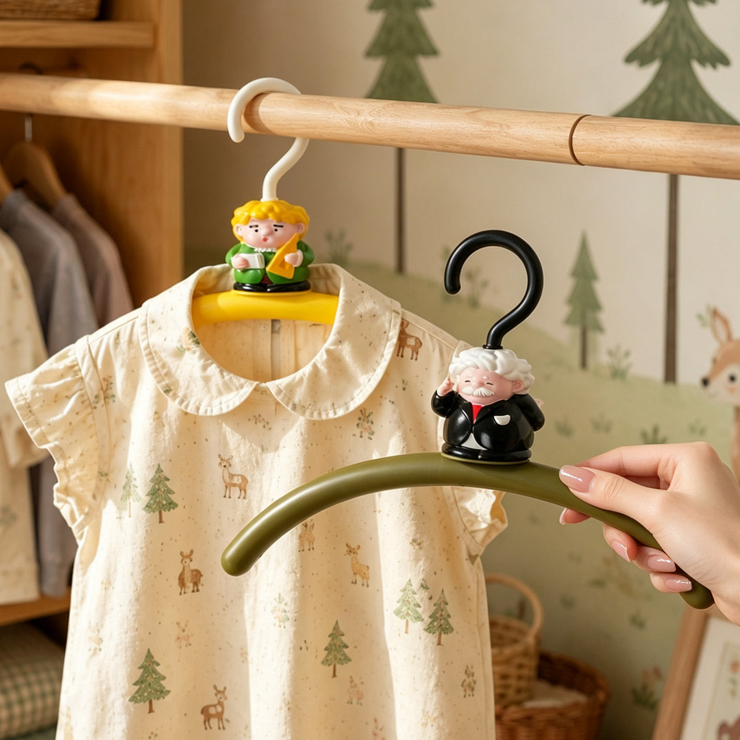 Clothes hanger with cartoon character design non-slip