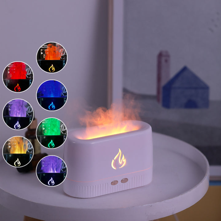 Aroma diffuser with flame effect and air humidifier