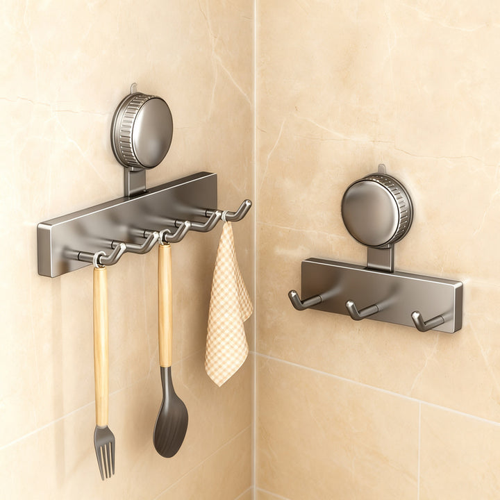 Suction cup kitchen hook with 3 or 5 hooks