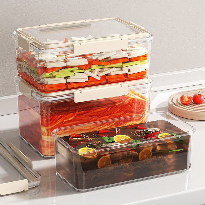 Airtight freshness box made of plastic, rectangular