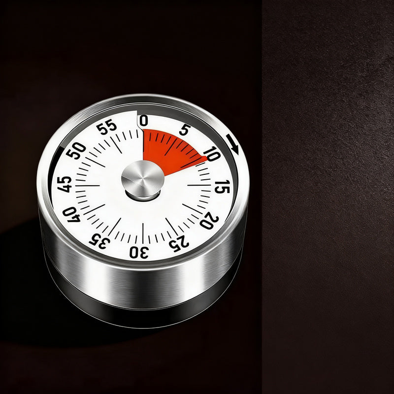 Mechanical kitchen timer with magnet holder