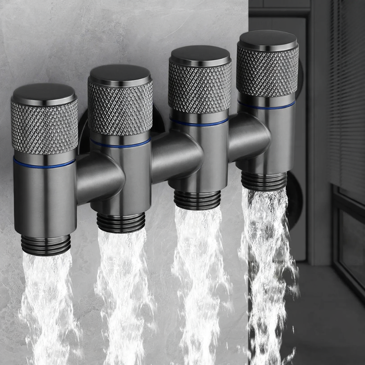 Two-way corner valve for washing machine, stainless steel