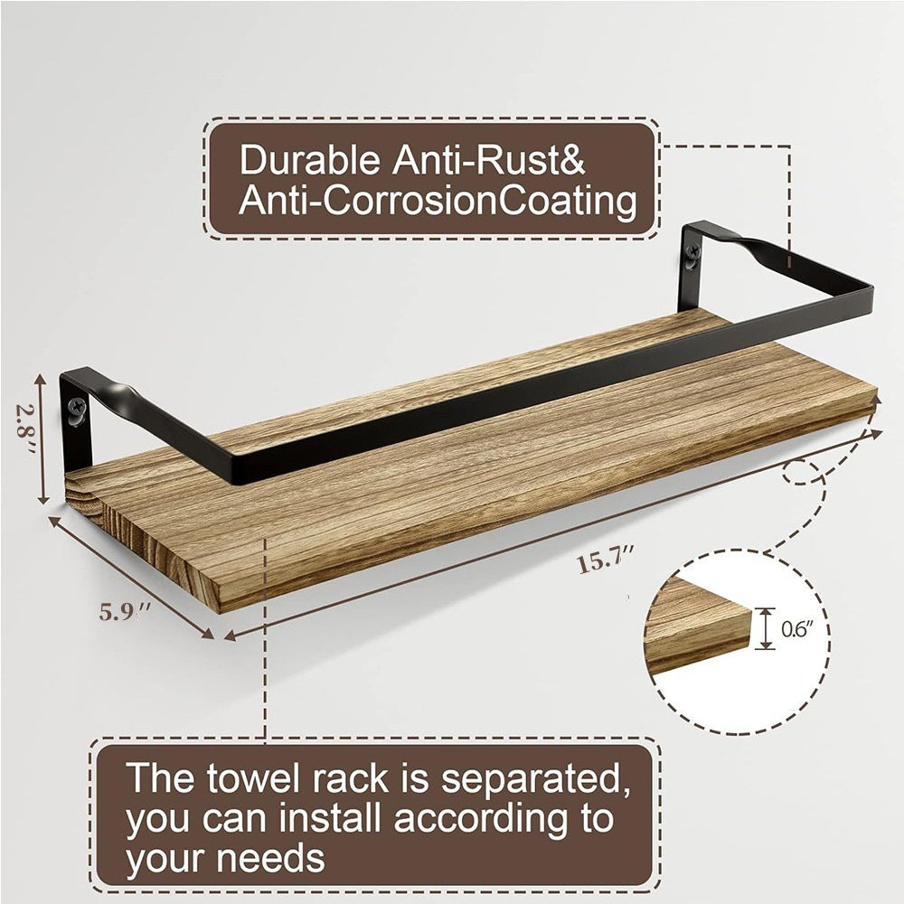 Wood wall shelf, modern design, multi-layered