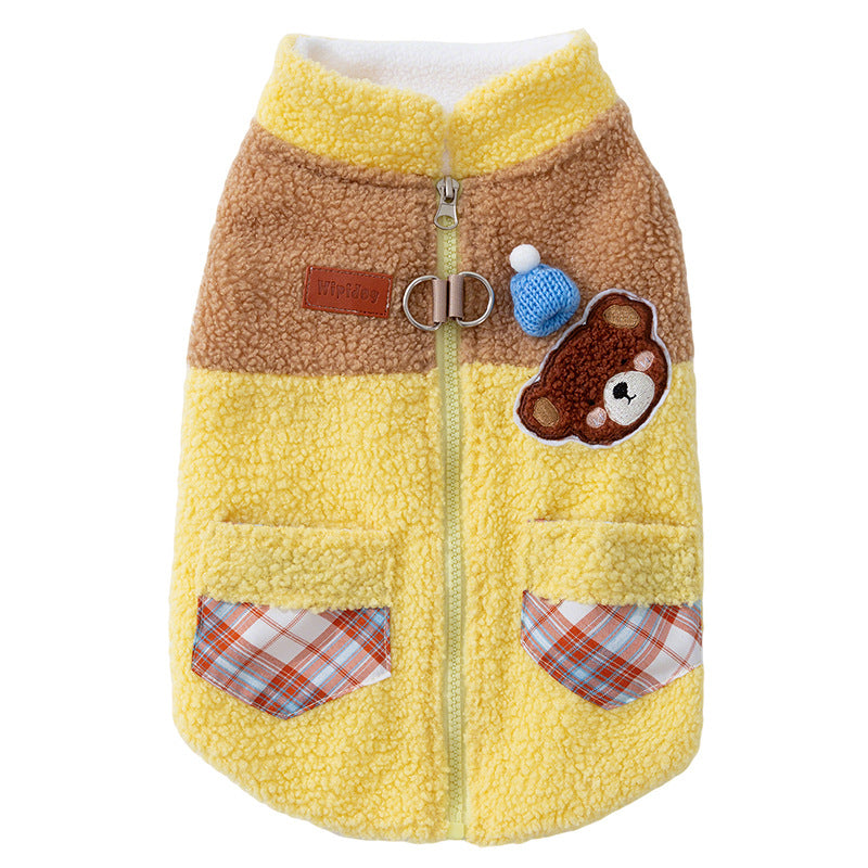 Dog Hoodie Fleece, Contrasting Colors, Two-Arm