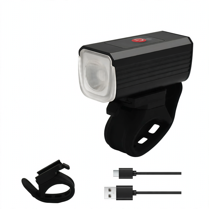 Bicycle front light, USB-C, rechargeable, waterproof